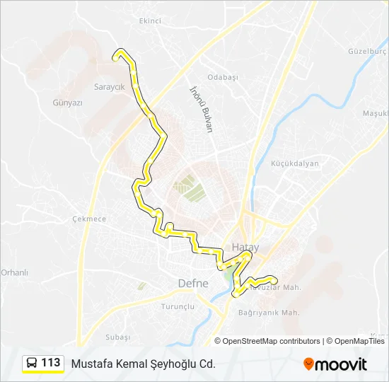 113 Bus Line Map