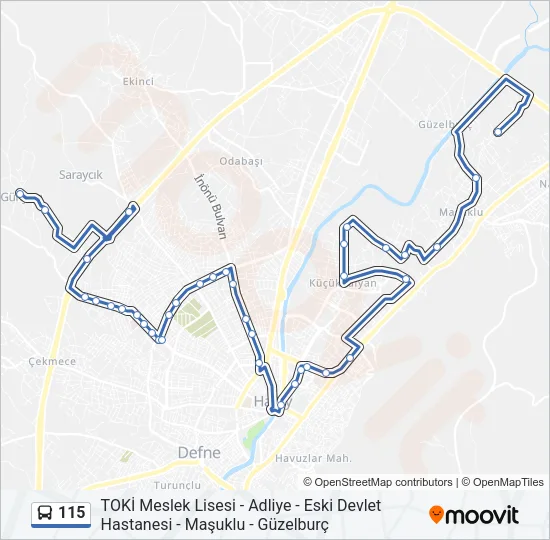 115 Bus Line Map