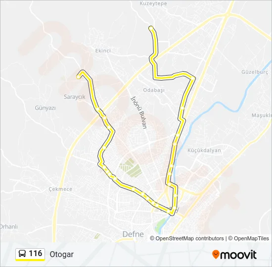 116 Bus Line Map