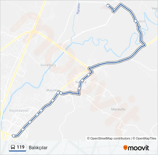 119 Bus Line Map