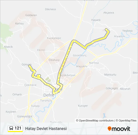 121 Bus Line Map