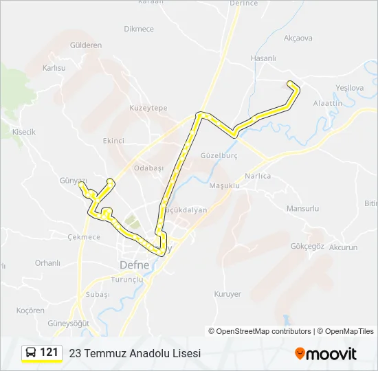 121 Bus Line Map