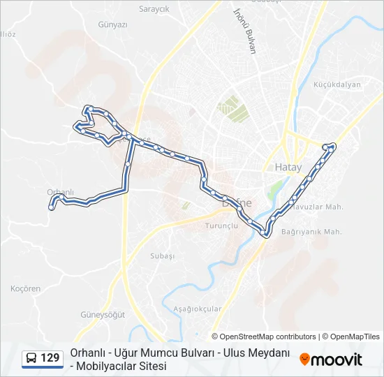129 Bus Line Map
