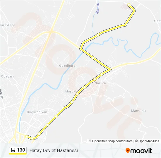 130 Bus Line Map
