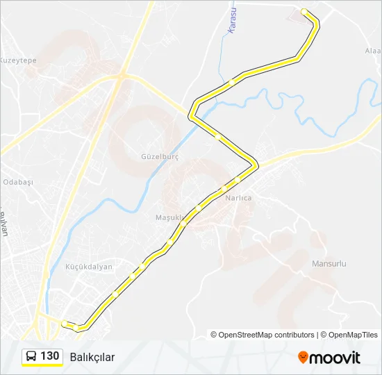 130 Bus Line Map