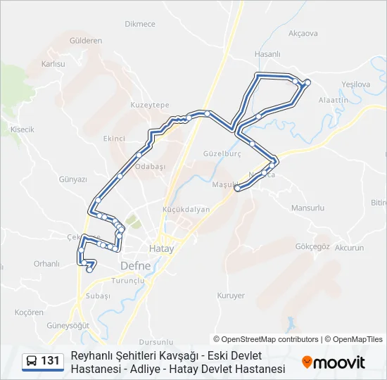 131 Bus Line Map