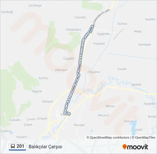 201 Bus Line Map