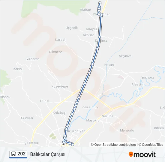 202 Bus Line Map