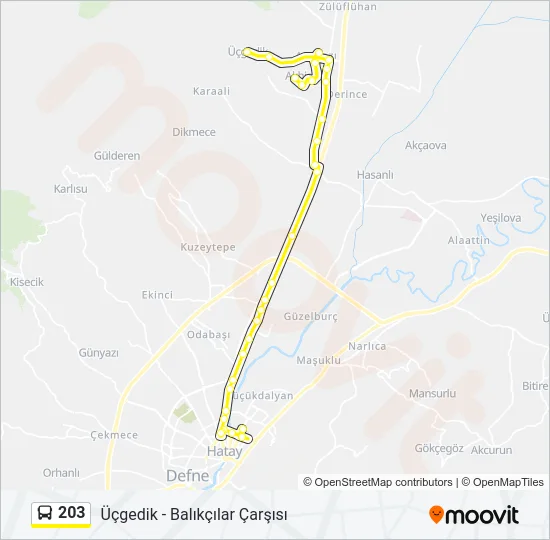 203 Bus Line Map