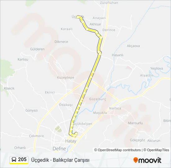 205 Bus Line Map