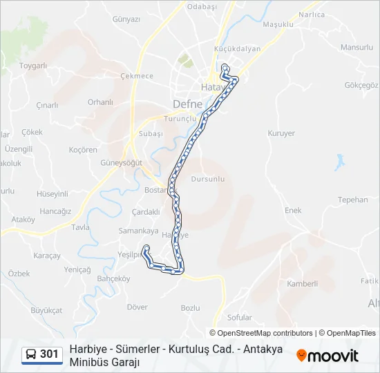 301 Bus Line Map