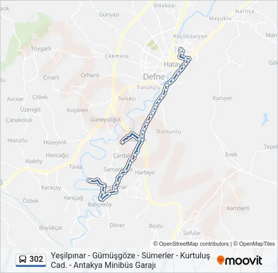 302 Bus Line Map
