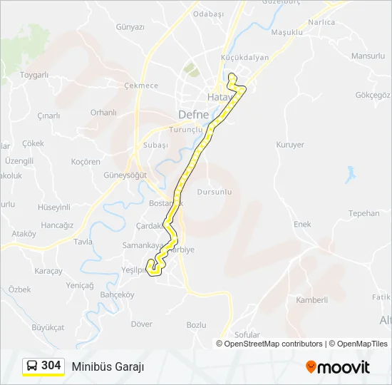 304 Bus Line Map