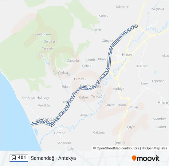 401 Bus Line Map