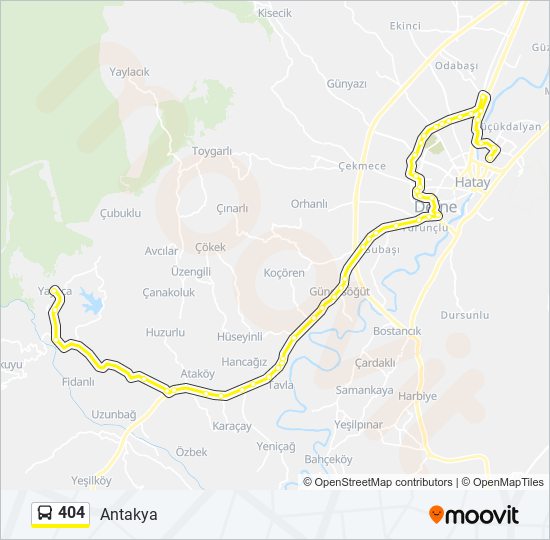 404 otobüs Hattı Haritası