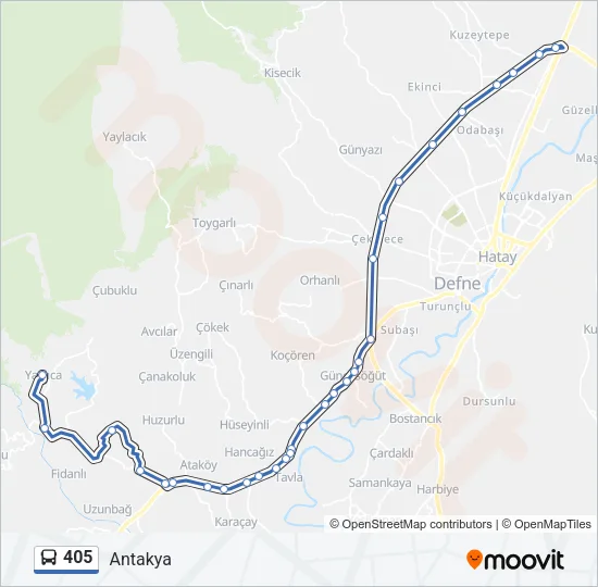 405 Bus Line Map