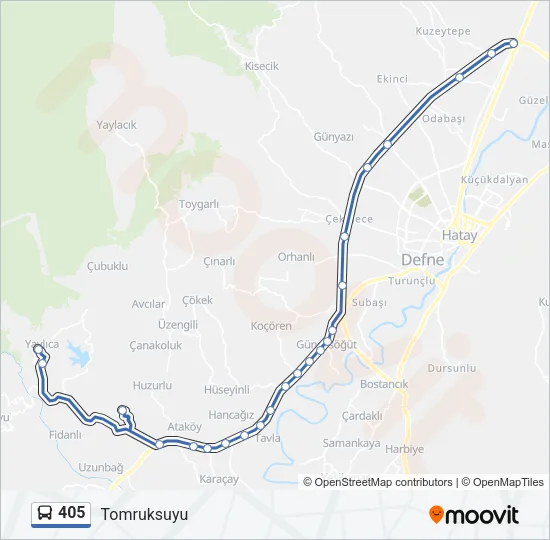 405 Bus Line Map
