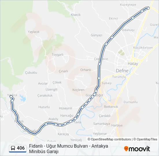 406 Bus Line Map