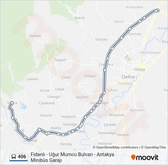 406 Bus Line Map