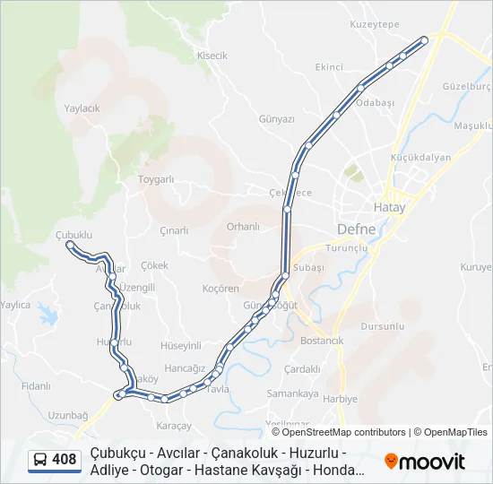 408 Bus Line Map