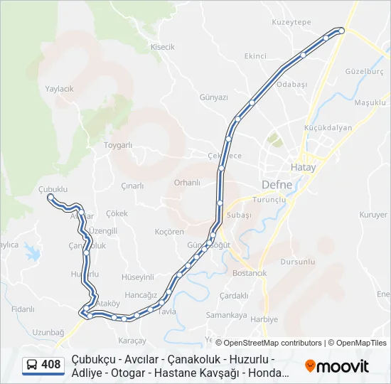 408 Bus Line Map