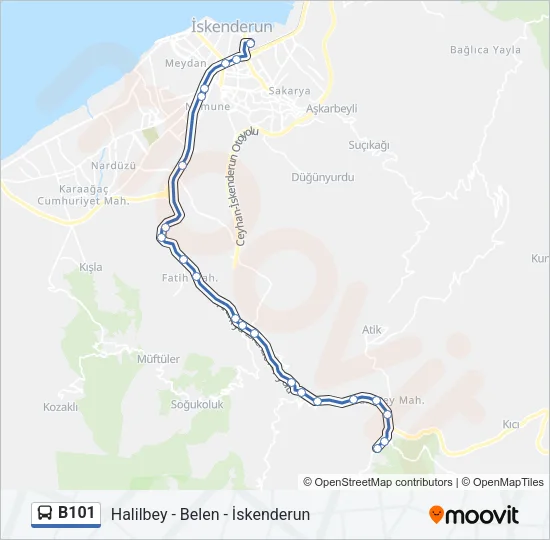 B101 Bus Line Map