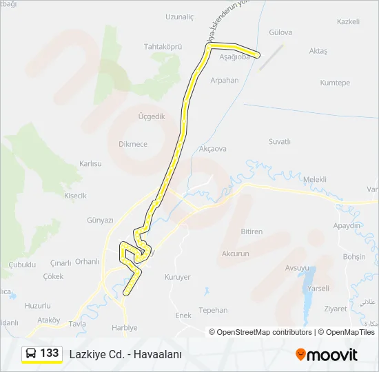 133 Bus Line Map