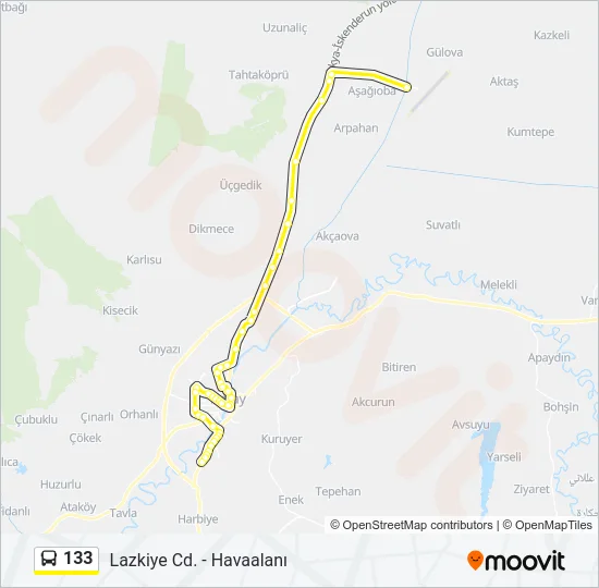 133 Bus Line Map