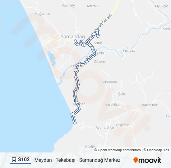 S102 Bus Line Map