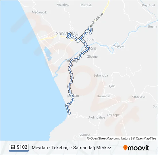 S102 Bus Line Map