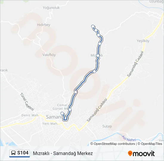S104 Bus Line Map