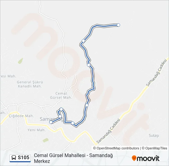 S105 Bus Line Map