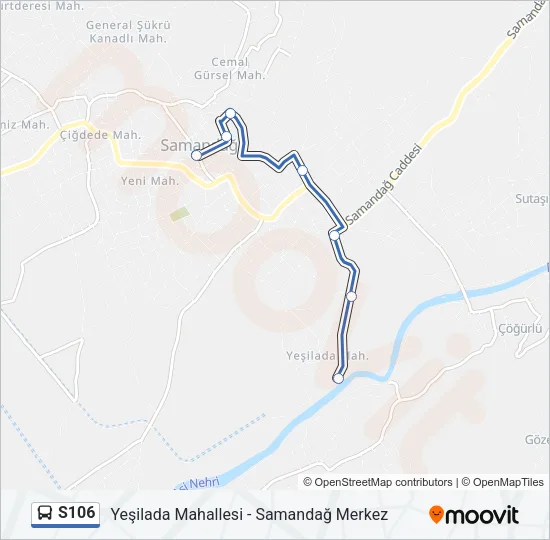 S106 Bus Line Map