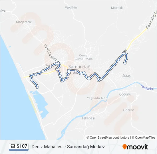 S107 Bus Line Map