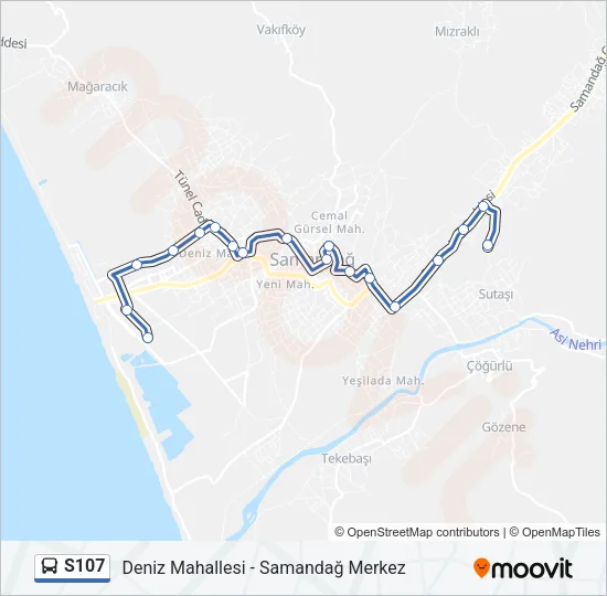 S107 Bus Line Map