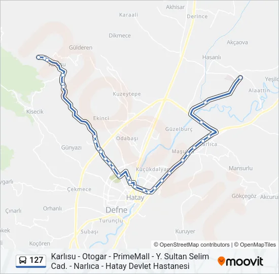 127 Bus Line Map