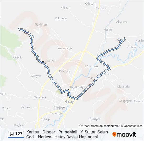 127 Bus Line Map