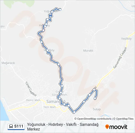 S111 Bus Line Map