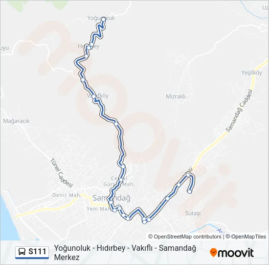 S111 Bus Line Map