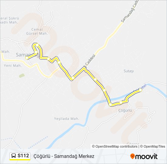 S112 otobüs Hattı Haritası