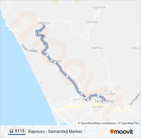 S113 Bus Line Map