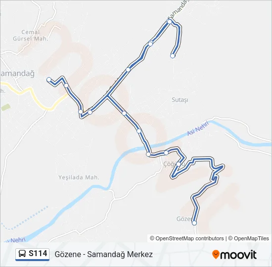 S114 Bus Line Map