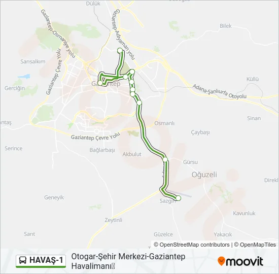 HAVAŞ-1 Bus Line Map