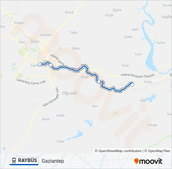 RAYBÜS Train Line Map