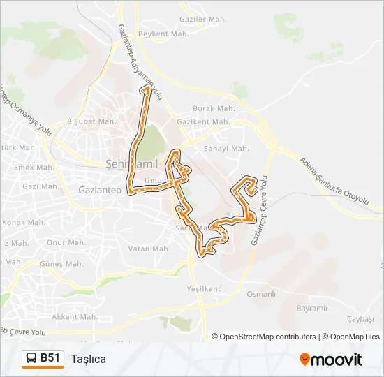 B51 Bus Line Map