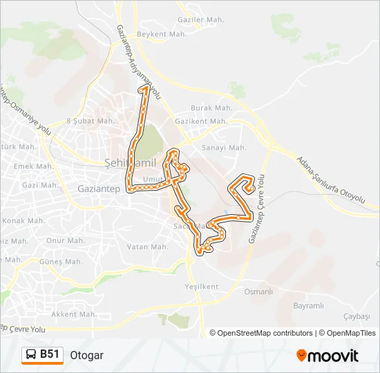 B51 Bus Line Map