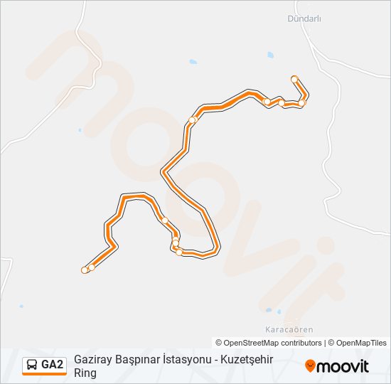 GA2 otobüs Hattı Haritası