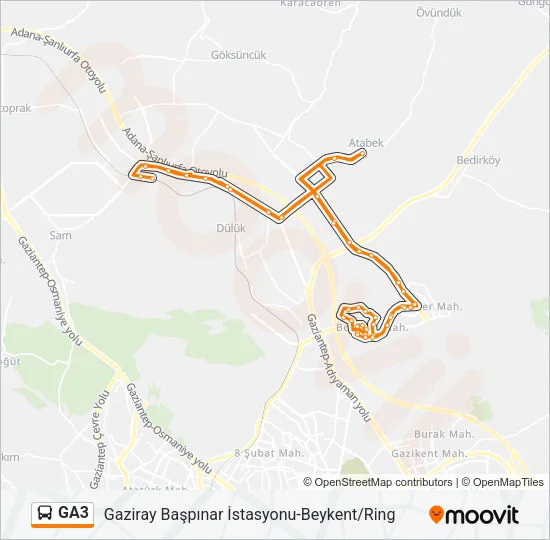 GA3 Bus Line Map