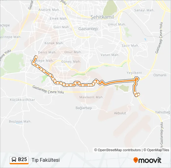 B25 Bus Line Map