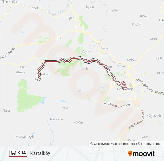 K94 Bus Line Map